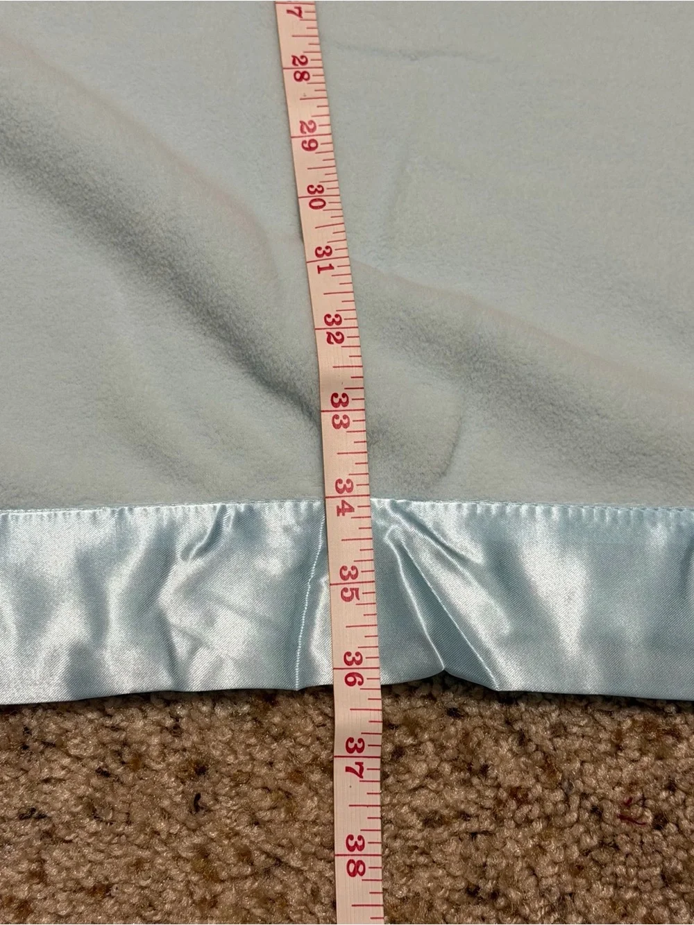 New Terry Town Blue Micro-Fleece Satin Trim Nursery Crib Baby Blanket SO SOFT!